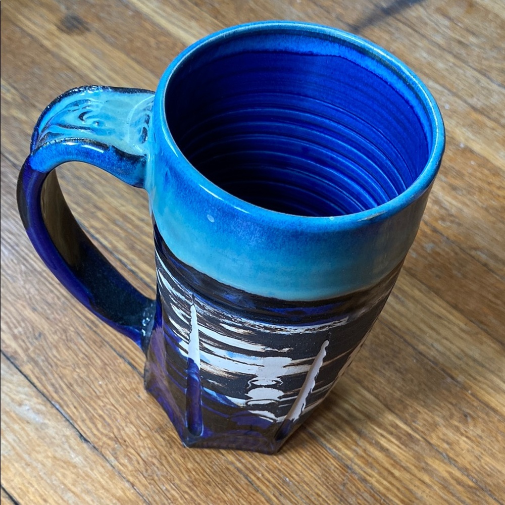 Handcrafted Blue Ceramic Mug